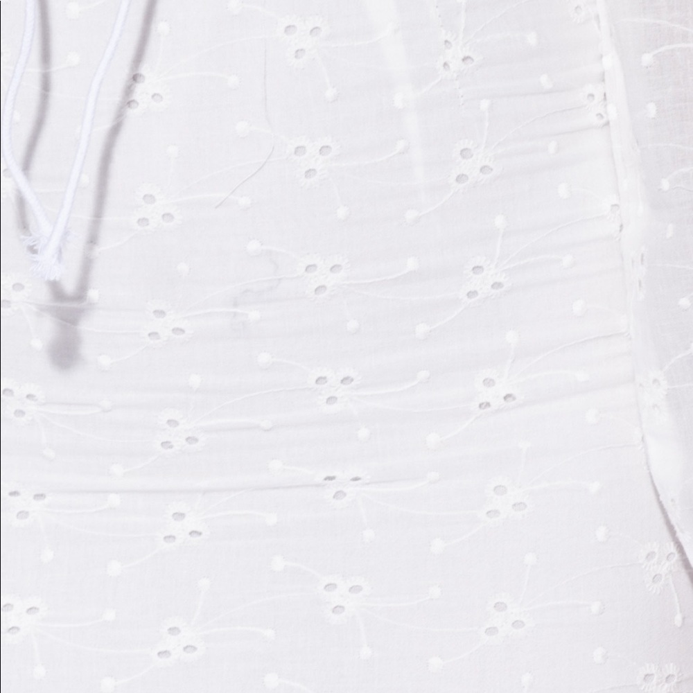 Broderie Lace Tie Up Front Bardot Dress - Picture 5 of 10